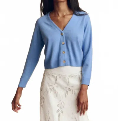 The Great Tiny V-neck Cardigan In Soft Blue
