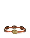 The Great Tooled Leather Concho Belt In Metallic