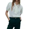 The Great Tribute Toxedu Inspired Top In White In White