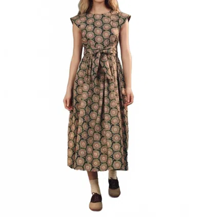 The Great . The Tulsa Paisley Belted Cotton Midi Dress In Multi