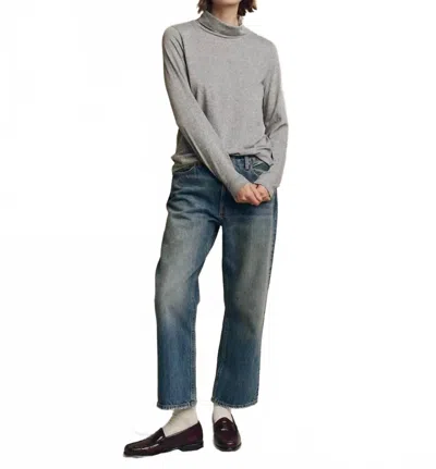 The Great Turtleneck Long Sleeve Knit Tee In Heather Grey In Gray