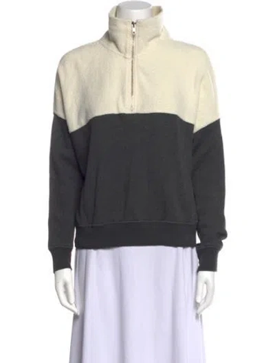 Pre-owned The Great Turtleneck Long Sleeve Sweatshirt In Gray