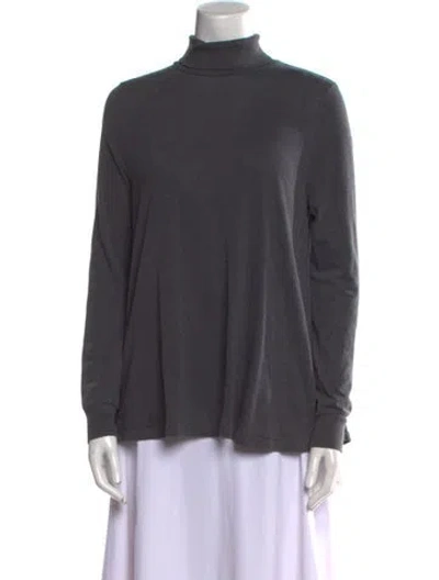 Pre-owned The Great Turtleneck Long Sleeve Sweatshirt In Gray