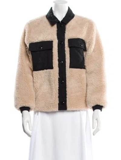 Pre-owned The Great Tweed Pattern Faux Fur Jacket