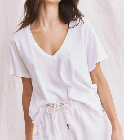 The Great V-neck Tee Shirt In True White