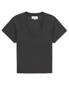 The Great V Neck Tee Top In Washed Black In Black