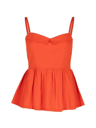 The Great Verse Peplum Top In Purple