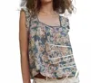 The Great Victorian Pleat Tank In Indigo Floral In Multi