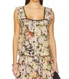 The Great Victorian Pleat Tank Top In Vintage Rose Print In Multi