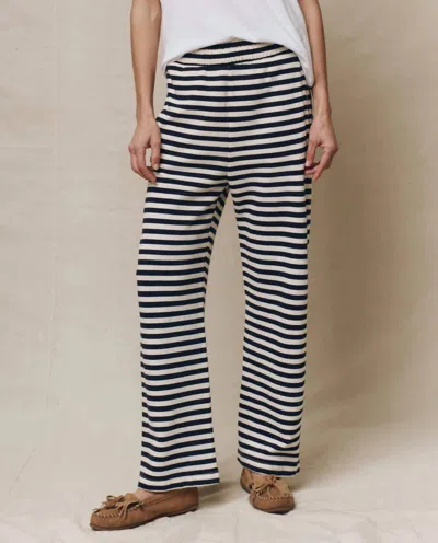 The Great Victory Striped Sweatpant In Blue Stripe In Black