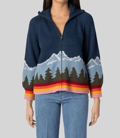 The Great Vista Full-zip Sweater In Evergreen In Blue