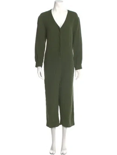 Pre-owned The Great V-neck Jumpsuit In Green