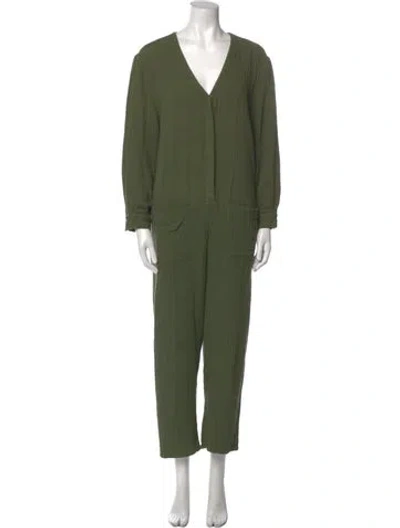 Pre-owned The Great V-neck Jumpsuit In Green