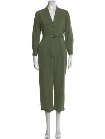 Pre-owned The Great V-neck Jumpsuit In Green