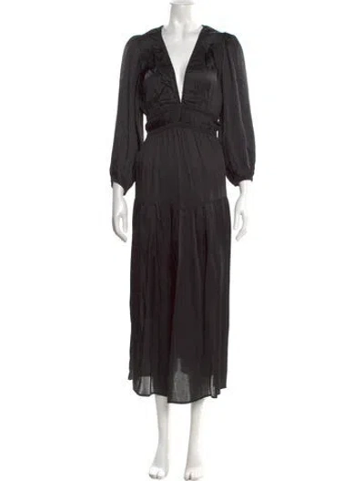 Pre-owned The Great V-neck Long Dress In Black