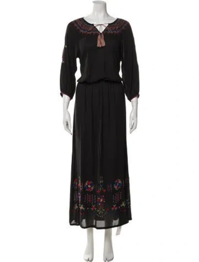 Pre-owned The Great V-neck Long Dress In Black