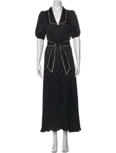 Pre-owned The Great V-neck Long Dress In Black