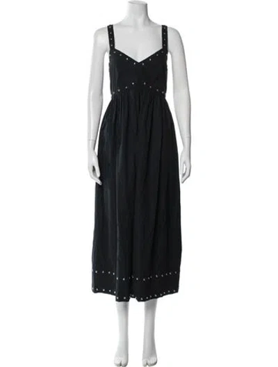 Pre-owned The Great V-neck Long Dress In Blue