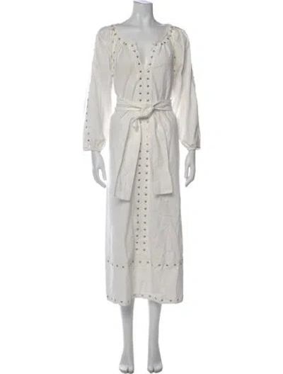 Pre-owned The Great V-neck Long Dress In Gray