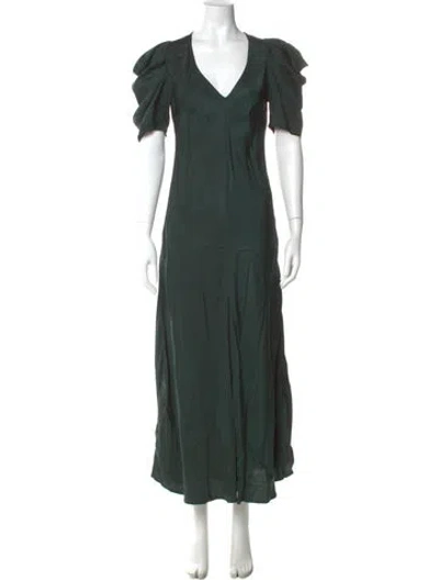 Pre-owned The Great V-neck Long Dress In Green