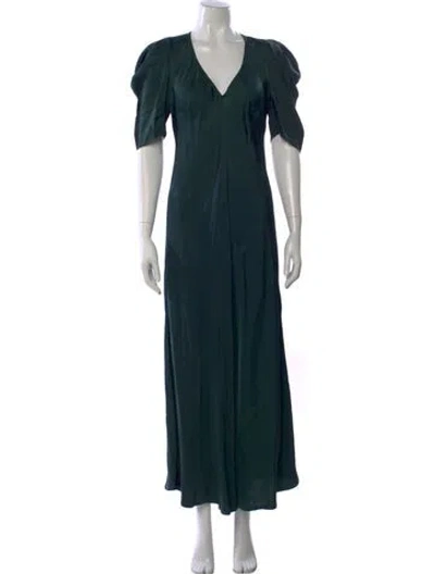 Pre-owned The Great V-neck Long Dress In Green
