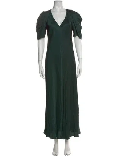 Pre-owned The Great V-neck Long Dress In Green