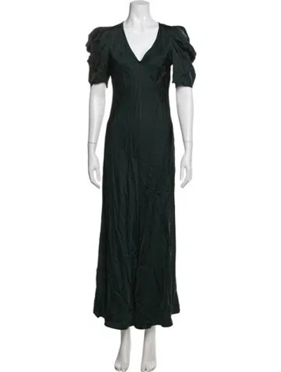 Pre-owned The Great V-neck Long Dress In Green