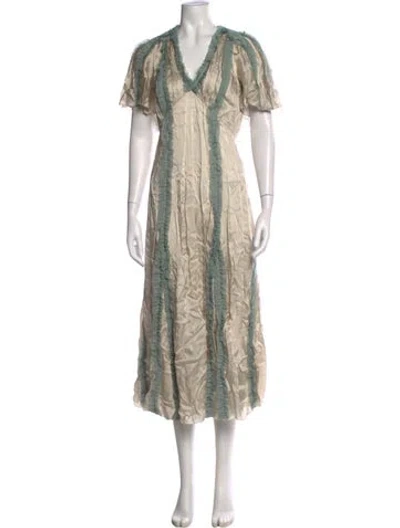 Pre-owned The Great V-neck Long Dress W/ Tags In Neutral