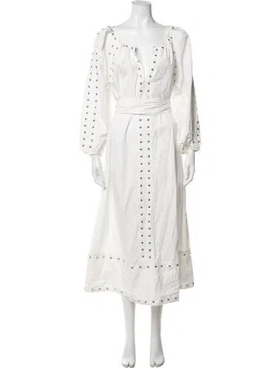 Pre-owned The Great V-neck Long Dress In White