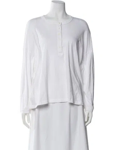Pre-owned The Great V-neck Long Sleeve Blouse W/ Tags In White