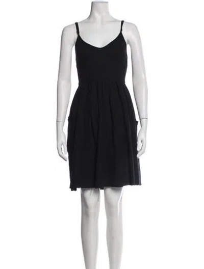 Pre-owned The Great V-neck Mini Dress In Black