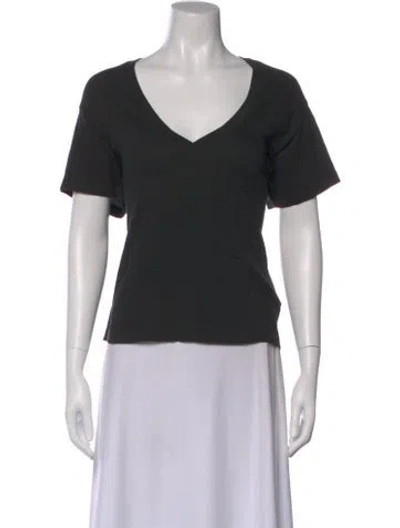 Pre-owned The Great V-neck Short Sleeve T-shirt In Gray