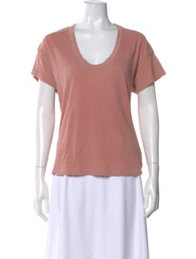 Pre-owned The Great V-neck Short Sleeve T-shirt In Orange