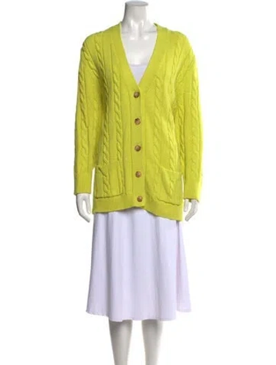 Pre-owned The Great V-neck Sweater In Green