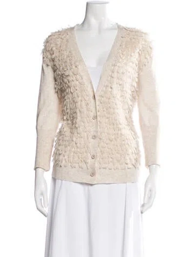 Pre-owned The Great V-neck Sweater In Neutral