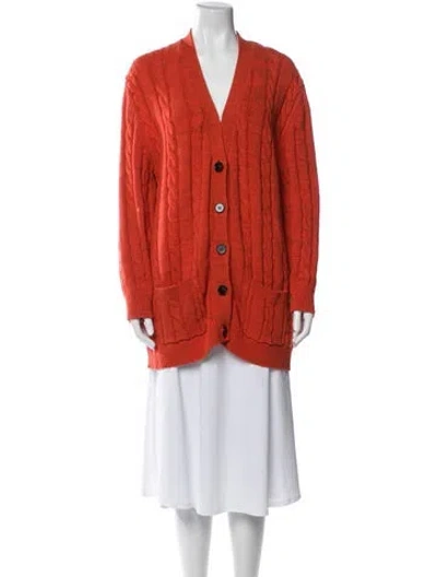 Pre-owned The Great V-neck Sweater In Orange
