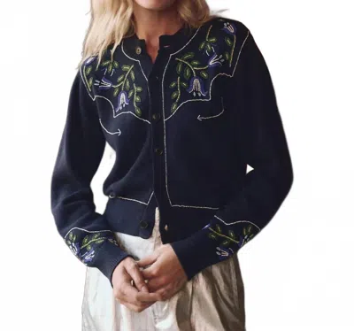The Great Western Beaded Cardigan In Navy