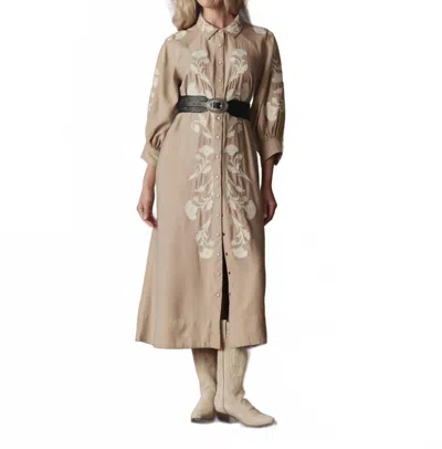 The Great Western Embroidered Herd Dress In Sandstone In Brown