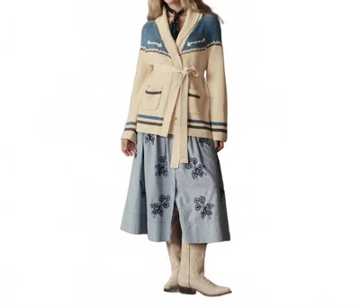 The Great The Western Riding Cardigan Sweater Robin Blue In Neutral