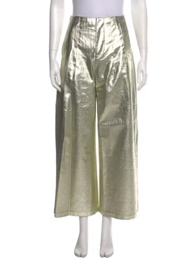 Pre-owned The Great Wide Leg Pants In Gold