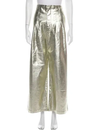 Pre-owned The Great Wide Leg Pants In Gold