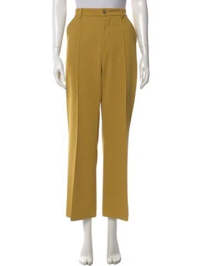 Pre-owned The Great Wide Leg Pants In Yellow