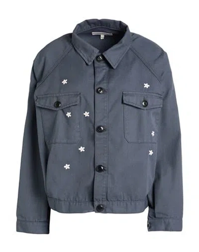 The Great . Woman Jacket Grey Size 1 Polyester, Cotton In Blue