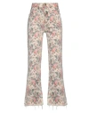 The Great . Woman Jeans Cream Size 25 Cotton, Elastane In White