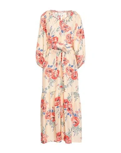The Great . Woman Midi Dress Cream Size 1 Silk In Blue