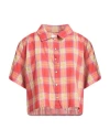 The Great . Woman Shirt Red Size 2 Cotton, Linen