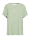 The Great . Woman T-shirt Sage Green Size 2 Cotton In Green