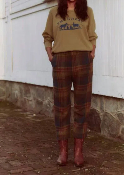 The Great Women's Ranger Pant In Sequoia Plaid In Brown
