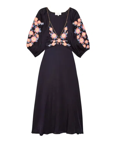 The Great Women's Sagebrush Dress In Navy Country Floral Embroidery In Multi