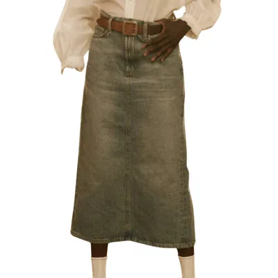 The Great Women's The Column Skirt In Monterey Wash In Green